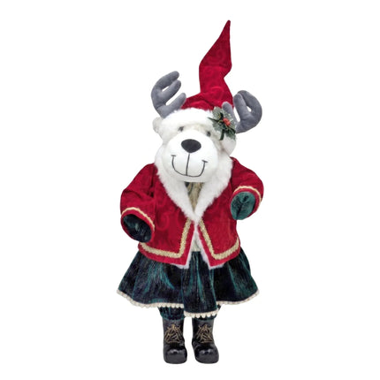 Bulk 4 Xmas Red Velvet Reindeer 55cm 2 Asst