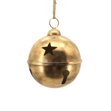 Bulk 4 Antique Gold Metal Star Bell Lrg 31x31x40cm