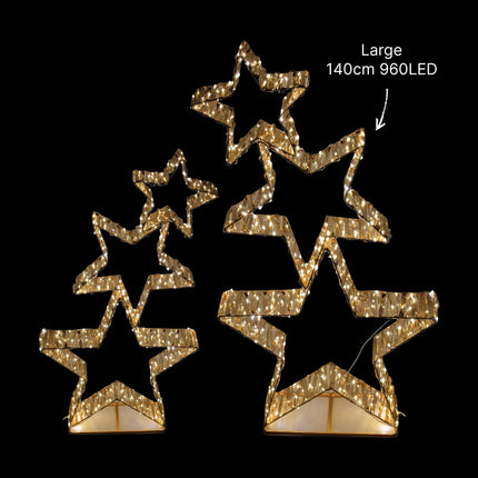 Xmas Led Stacked Star 140cm 960led