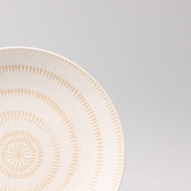 Bowl Open Shallow 23cm Ivory Spiral Glaze