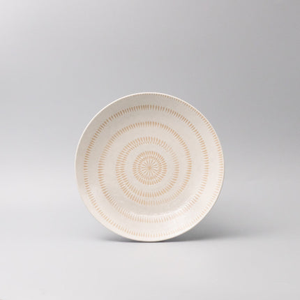 Bowl Open Shallow 23cm Ivory Spiral Glaze