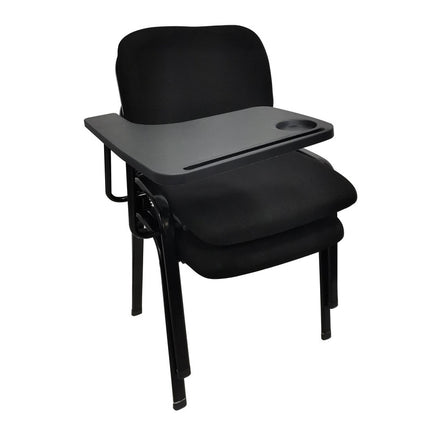 NNECN Lecture Chair with Table Top for Classroom Lecture Training Conference (Set of 6-Black)