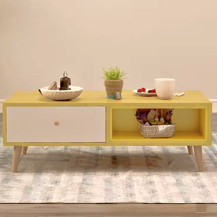 NNECN Coffee Table with Storage Drawer and Open Shelf