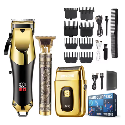 3pcs Men's Electric Hair Clippers Kit