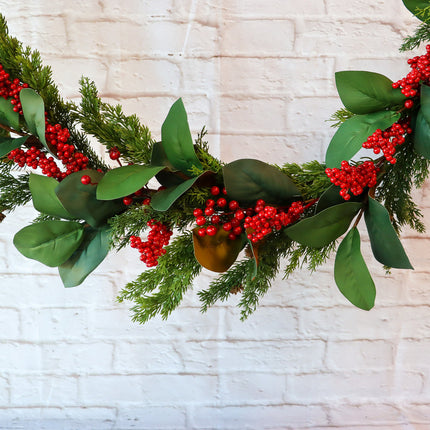 Berry Cedar Garland Red Green 180cm X3440