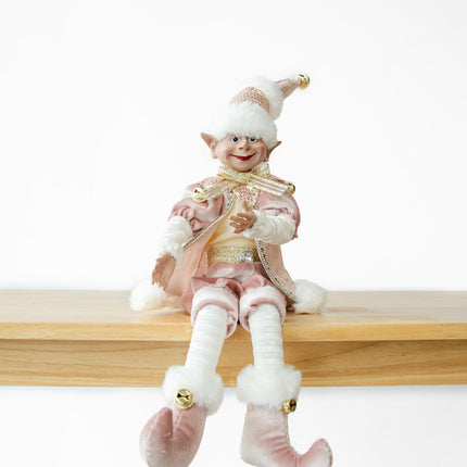 LUXURY CHRISTMAS ELF PINK GOLD 51CM