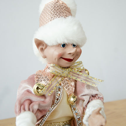LUXURY CHRISTMAS ELF PINK GOLD 51CM