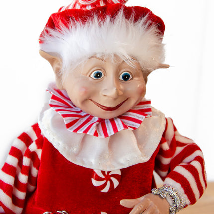 CHRISTMAS CANDY STRIPE BOY ELF RD/WH 65CM