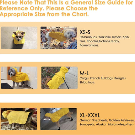 XXL Orange Reflective Adjustable Pet Raincoat with Hood - Waterproof Dog Jacket, Adjustable Dog Poncho for Outdoor Protection