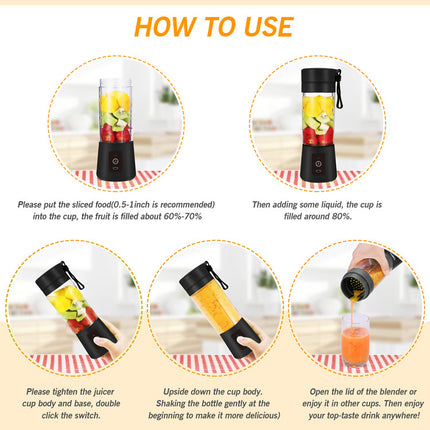 Dark Purple Portable Blender USB Rechargeable - Personal Size Smoothie Maker On The Go