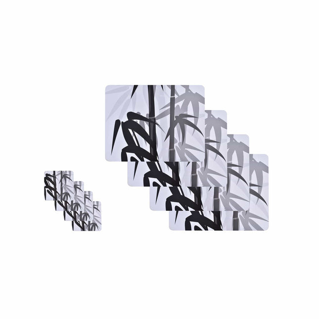 8 Pcs Clevinger MDF Placemats and Coasters Bamboo