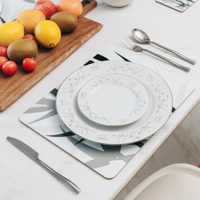 8 Pcs Clevinger MDF Placemats and Coasters Bamboo