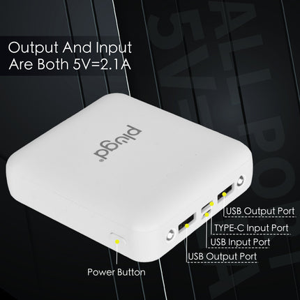 5000mAh Fast Charge Power Bank with 4 Built-in Cables and LED Lights