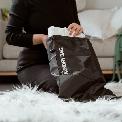 2Pcs Travel Laundry Bag Drawstring Water Resistant Sports Gym Clothes Organiser