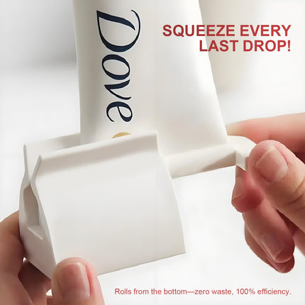4 Pcs Toothpaste Rolling Dispensers Squeezer – Compact, Durable PP, Non-Slip Base