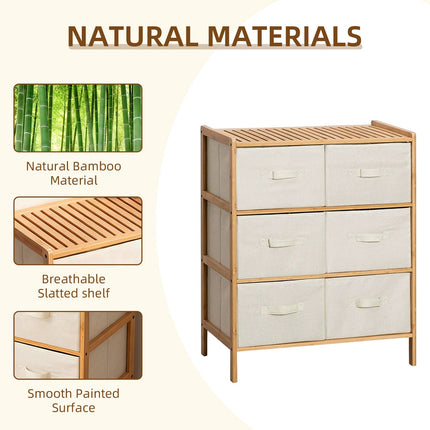 6 Drawer Bamboo Storage Chest