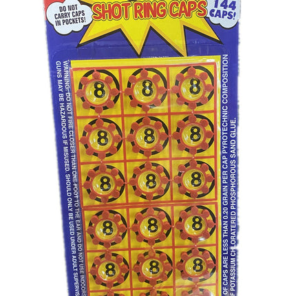 2x Plastic 8 shots toy cap gun with 144 free caps