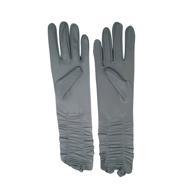 Long grey gloves