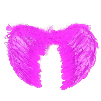 Large feather angel wings assorted colours - Hot pink