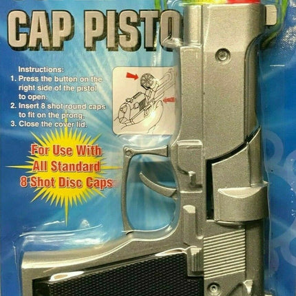 Toy Diecast Cap Gun Metal Revolver with FREE 144Pcs caps