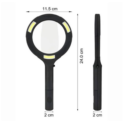 LED Magnifying Glass with COB Light-250 Lumens Glass Lens Ergonomic Handle