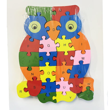 WOODEN ANIMAL PUZZLES ALPHABET AND NUMBER ASSORTED - Snake