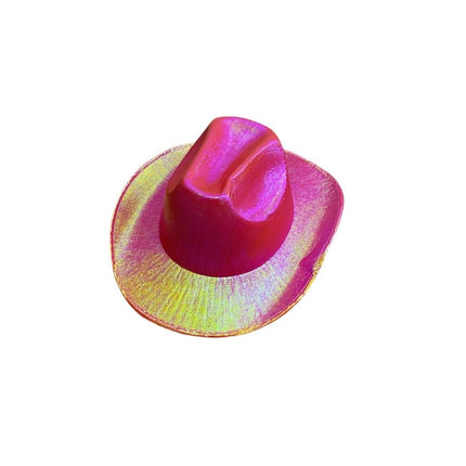 Holographic Cowboy Party Hat (Adult Size) - Metallic Purple