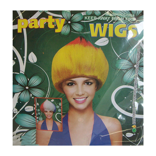 Party wigs yellow and red