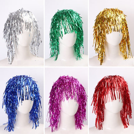 Party tinsel wig-assorted colour - Silver