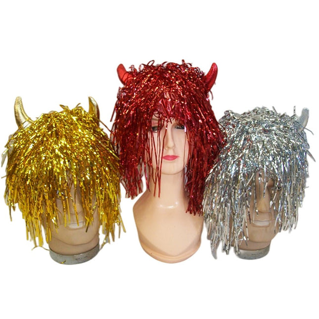 Devil tinsel wig - Gold