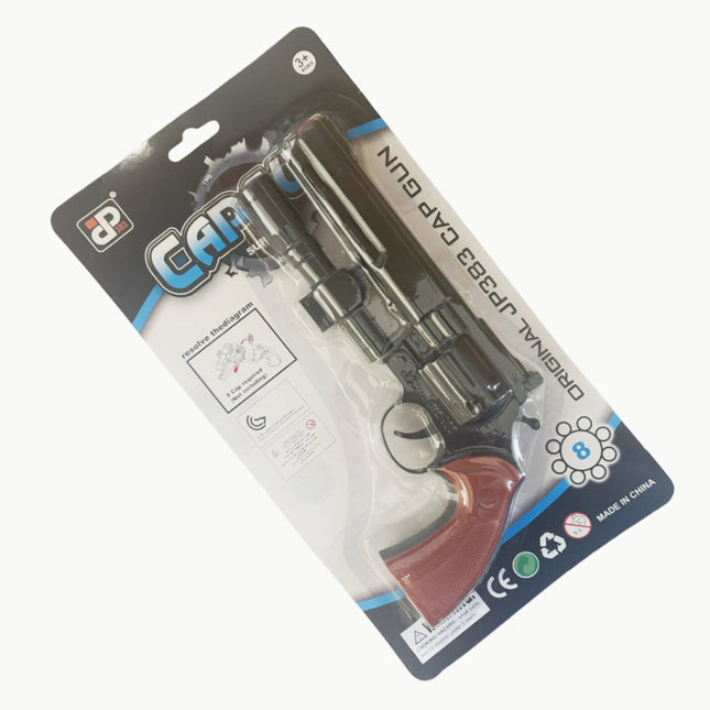 8 shots toy cap gun with 144 free caps Large JP383 Black