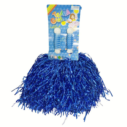 4 Sets/8pcs Metallic Team Girls' Cheerleading Dance Party Dress Pom Poms Pompoms - Blue