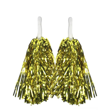 4 Sets/8pcs Metallic Team Girls' Cheerleading Dance Party Dress Pom Poms Pompoms - Green