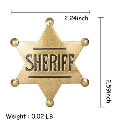 METAL SHERIFF BADGE ASSORTED COLOURS - Ancient Bronze