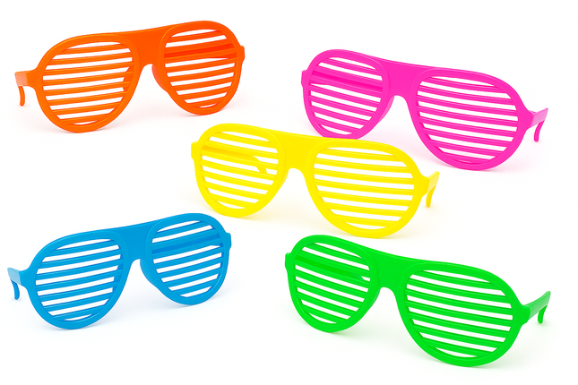 2X Giant Oversized Shutter Shades – Assorted Colours, Fun Party Glasses, Novelty Costume Accessory