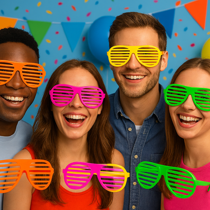 2X Giant Oversized Shutter Shades – Assorted Colours, Fun Party Glasses, Novelty Costume Accessory