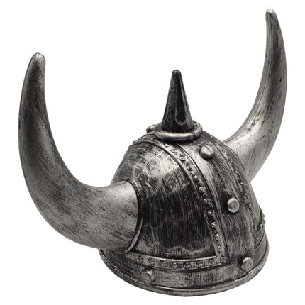 Viking Helmet Medieval Viking Horned Hat Warrior Costume Hat Cosplay-Silver Black