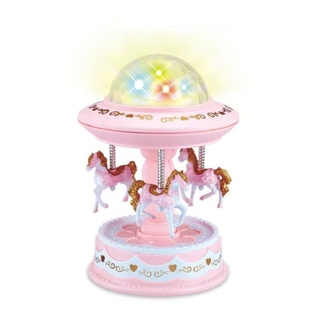 Pink Music Box Musical Carousel Horse LED Carousel Toy Child Birthday Xmas Gift