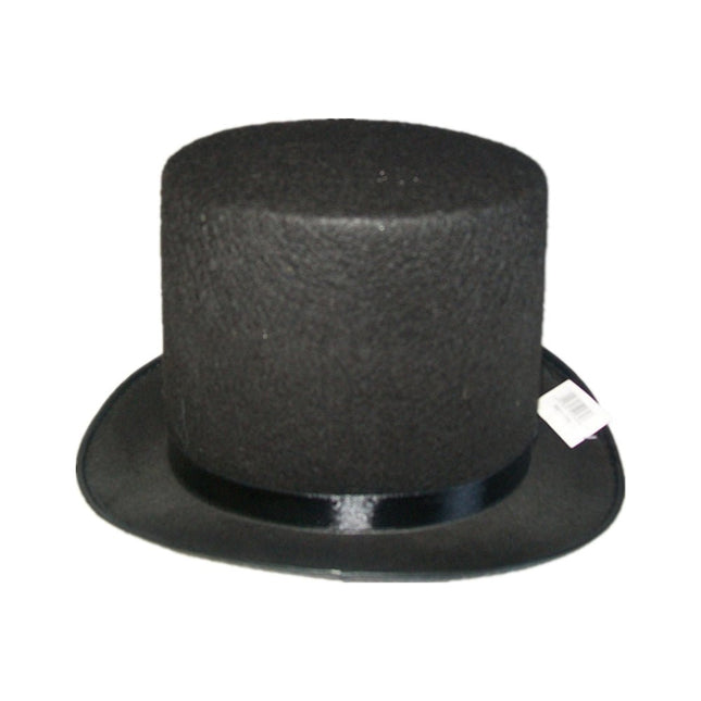 Classic Black Felt Top Hat – Vintage Elegance for Formal Wear or Costume