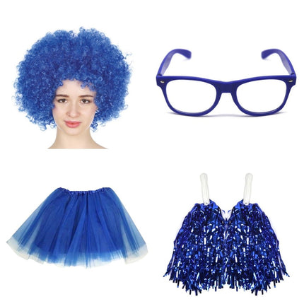 School house carnival colour celebrates kit Wig Glasses Tutus and Pom Poms - Green