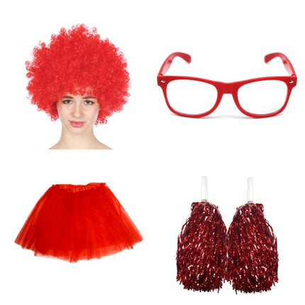 School house carnival colour celebrates kit Wig Glasses Tutus and Pom Poms - Yellow