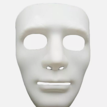 2x Robot Plain Mask Purge Style Halloween Scary Ghost Blank Mask Unisex - 2x White