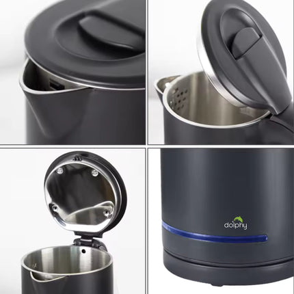 0.8L Electric Kettle Matt Black With Light Design