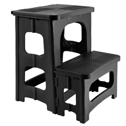 Multipurpose Portable Folding 2 Step Stool Non-Slip PP Collapsible Step Ladder Stool For Office Garage Library Closet Bathroom Kitchen Household Car RV