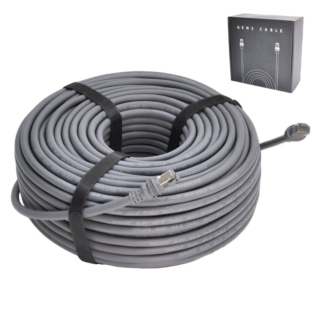 46M/150FT Replacement Gen 3 Cable 26AWG for Starlink Rectangular Satellite V3 Waterproof Weatherproof High Speed Supports Bandwidths up to 1200Mbps Gray