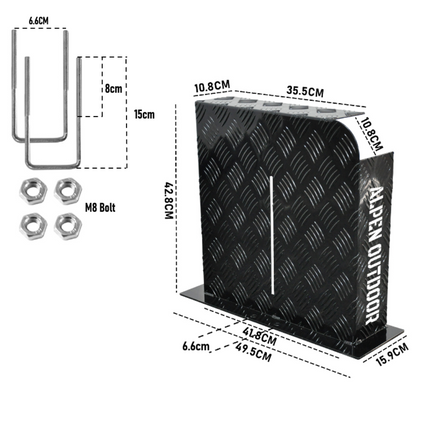 Alpen Outdoor Fuel Tank Cover Right Side Base Mount 2mm Thickness Aluminium Diesel Heater for 10L 15L Fuel Tank Black