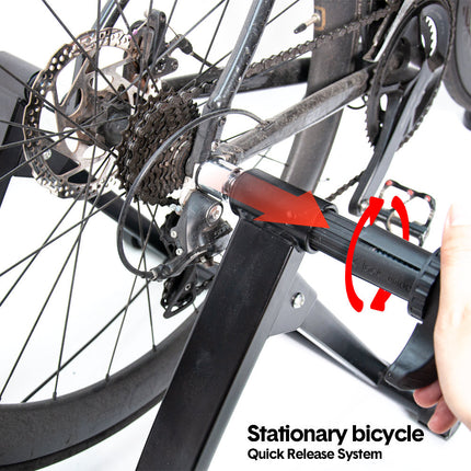 Portable Indoor Exercise Bike Trainer Stand Stationary Bicycle Training Stand Magnetic 6 Level Resistance For Indoor Riding with Noise Reduction Wheel