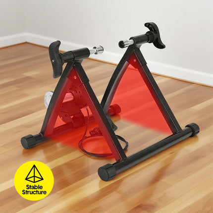 Portable Indoor Exercise Bike Trainer Stand Stationary Bicycle Training Stand Magnetic 6 Level Resistance For Indoor Riding with Noise Reduction Wheel