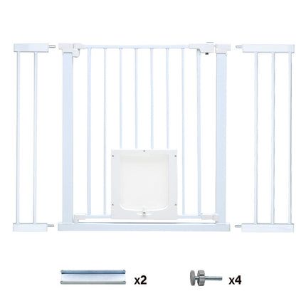 Alston 76cm Tall Baby Pet Security Gate Safety Adjustable Width with Cat Door for House Doorways Stairs Guard Extension Part Width 12cm/24cm Wall Mount