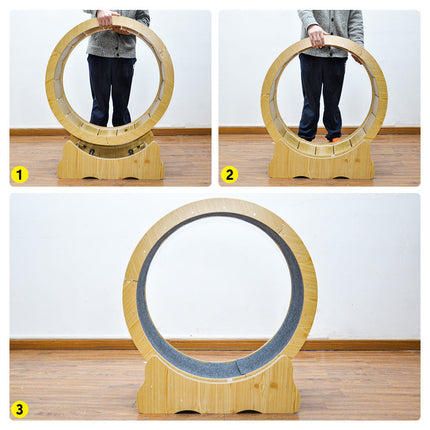 Cat Running Wheel Cat Running Wheel Ultra-Quiet Treadmill Exerciser Scratcher with Anti-Slip Carpet Detachable Runway and Safety Latch Cat Sport Runner Toy